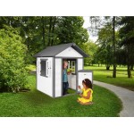 Casuta de joaca copii Lodge PlayHouse pentru gradina din lemn culoarea Alb Gri